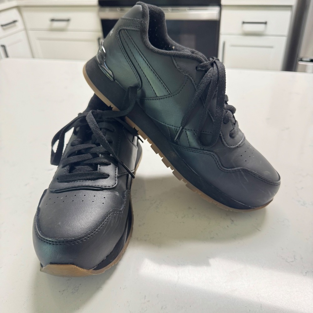 Reebok Work RB1983 Mens 7W Women 9W Black Composite Toe EH‎ SR Leather Sneakers